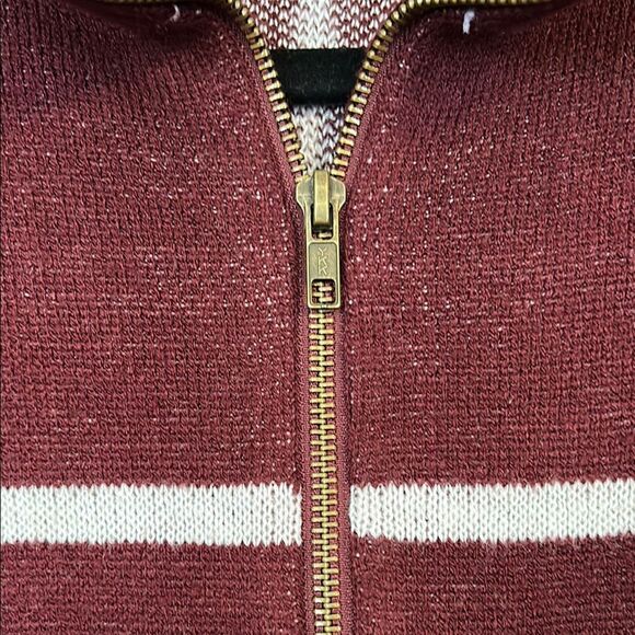 CATO One Size Fits Most Burgundy Maroon White Windowpane Grid Poncho Full Zip - Picture 4 of 7